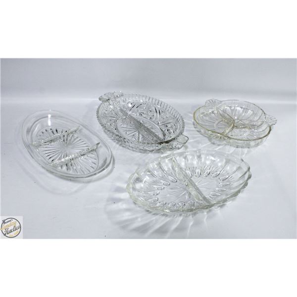 4 CUT GLASS/CRYSTAL/GLASS DIVIDED SERVING