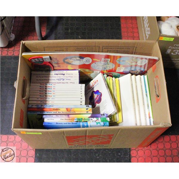BOX OF VINTAGE DISNEY BOOKS AND DISNEY