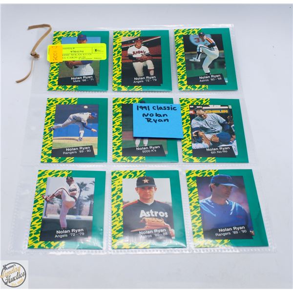 1991 CLASSIC NOLAN RYAN BASEBALL CARDS 10 IN