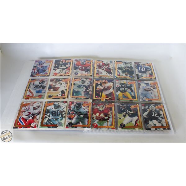1991 ACTION PACKED ROOKIE/UP FOOTBALL CARDS BINDER