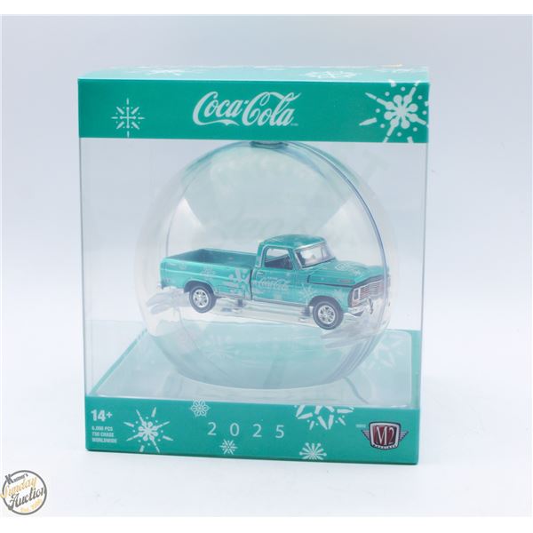 UNOPENED COCA-COLA 1980S FORD TRUCK CHRISTMAS BALL