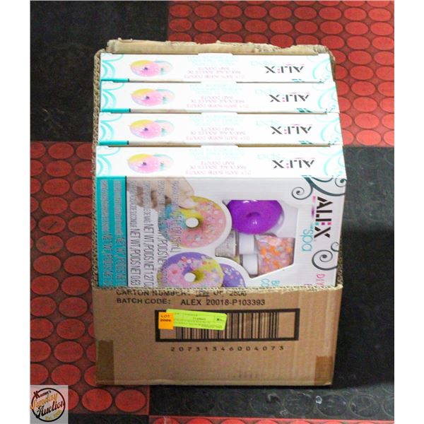 BOX OF 4 ALEX SPA DO IT YOURSELF BATH BOMBS DONUTS