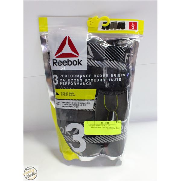 MENS LARGE NEW 3 PK PERFORMANCE BOXER BRIEFS