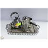 Image 1 : TURKISH MADE SILVER PLATTER WITH FRENCH PRESS