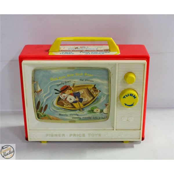 1964 FISHER PRICE #114 GIANT SCREEN MUSIC BOX TV