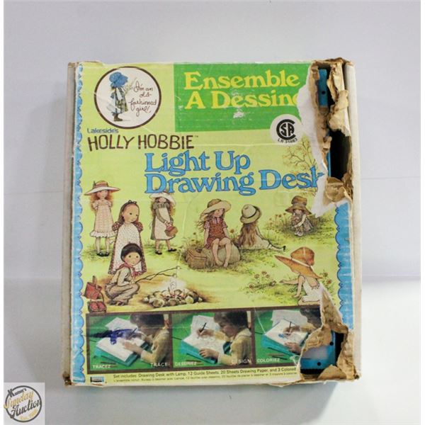 1975 LAKESIDE HOLLY HOBBIE LIGHT UP DRAWING DESK
