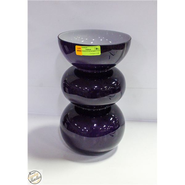 LARGE CASED GLASS BUBBLE VASE