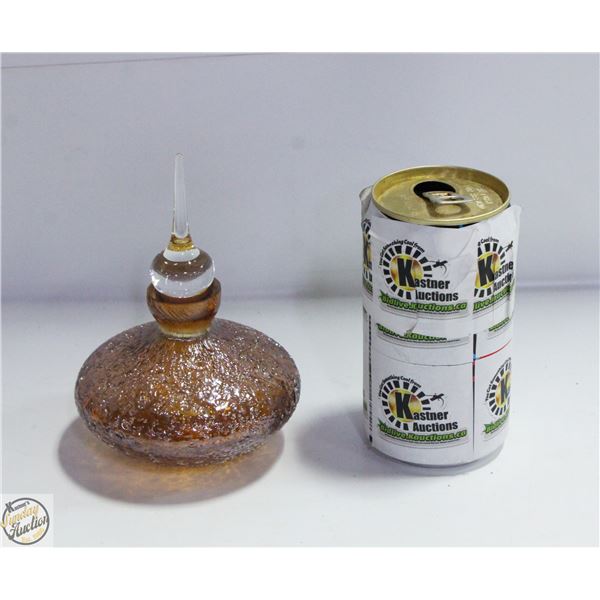 VINTAGE TEXTURED AMBER GLASS PERFUME