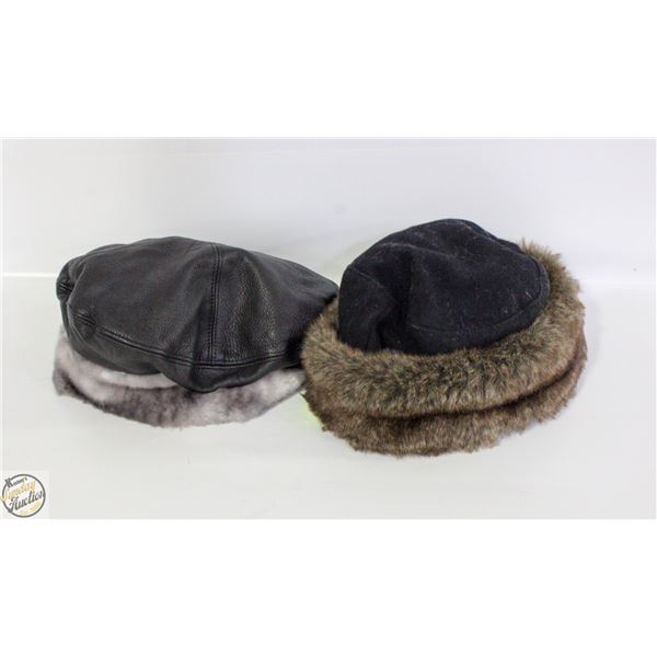 EDDIE BAUER AND LINDBERG LEATHER HAT TOGETHER