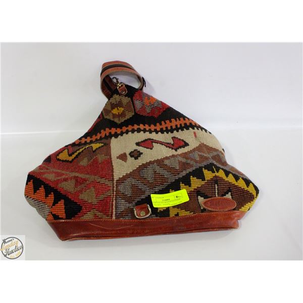 KILIM NAVAJO WOVEN LEATHER SLING BAG – ESTATE