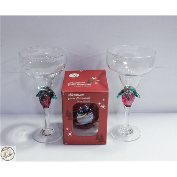 ARTIST SIGNED BLOWN GLASS COCKTAIL