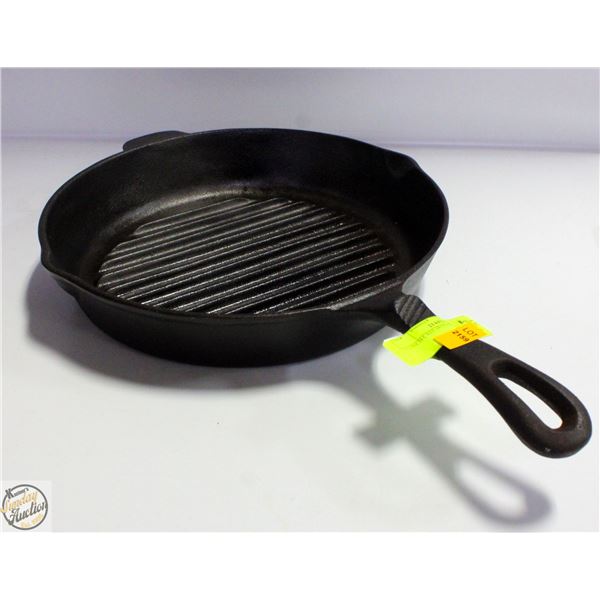 12 INCH CAST IRON RIBBED SKILLET