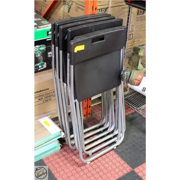 6 BLACK FOLDING PLASTIC CHAIRS