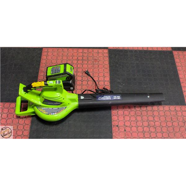 GREENWORKS BRUSHLESS BLOWER 185 MPH WITH