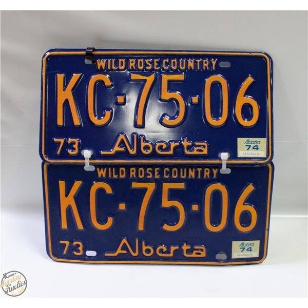 1973 ALBERTA LICENCE PLATES (2)