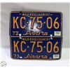 Image 1 : 1973 ALBERTA LICENCE PLATES (2)