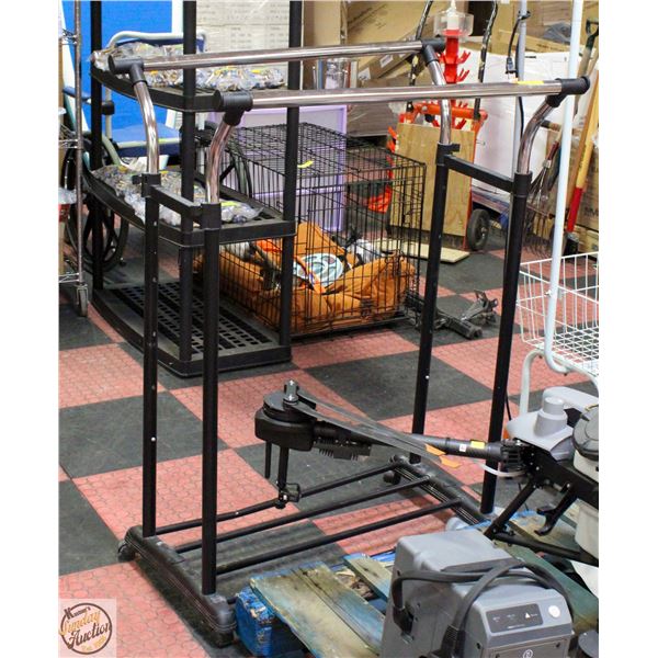 DOUBLE GARMENT RACK ON WHEELS EXTENDABLE