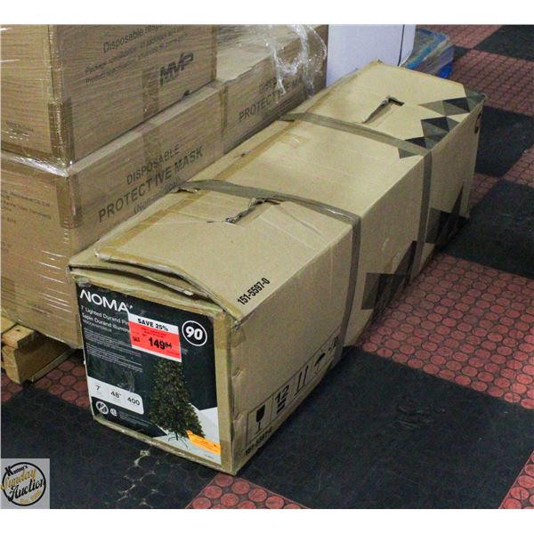NOMA 7' LIGHTED DURAND CHRISTMAS TREE IN BOX