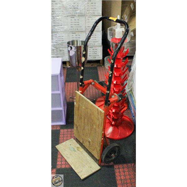 ORANGE DOLLY WITH BACK ON IT