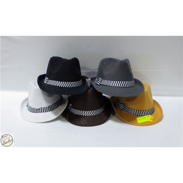 5 FELT FEDORA HATS