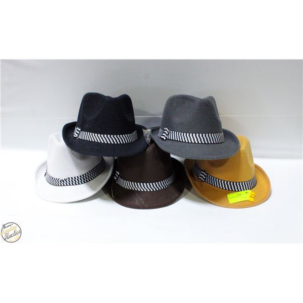 5 FELT FEDORA HATS