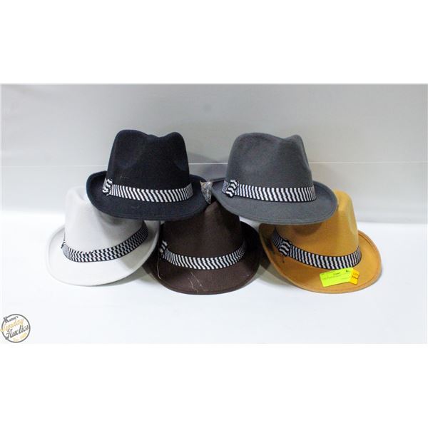 5 FELT FEDORA HATS
