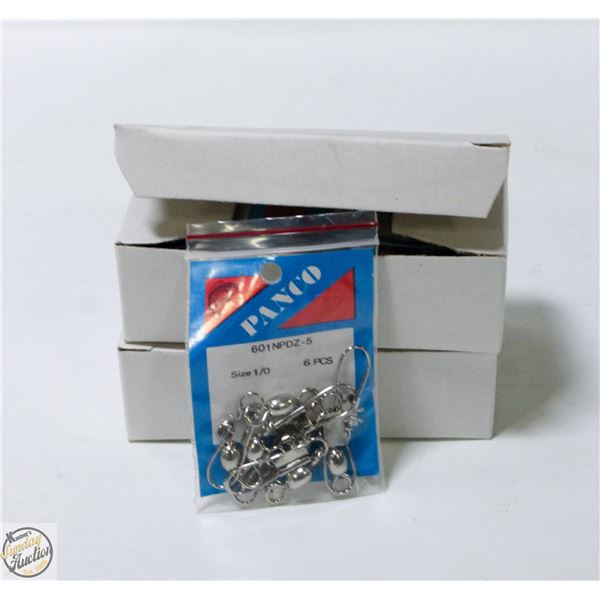 2 BOXES W/12PKS FISHING SWIVELS 24 PKS TOTAL