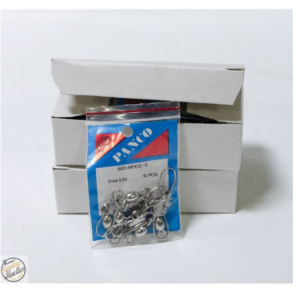 2 BOXES W/12PKS FISHING SWIVELS 24 PKS TOTAL