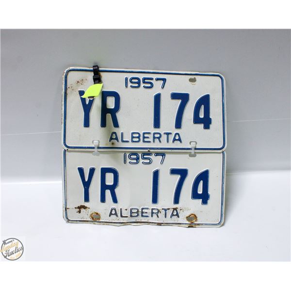 1957 ALBERTA LICENCE PLATES (2)
