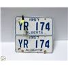 Image 1 : 1957 ALBERTA LICENCE PLATES (2)