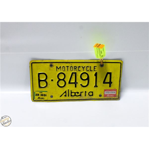 1974 MOTER CYCLE ALBERTA LICENCE PLATES (2)