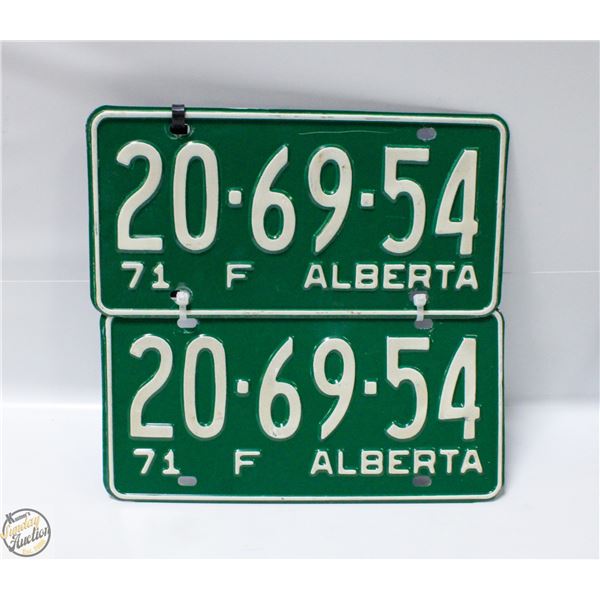 1971 ALBERTA LICENCE PLATES (2)