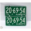 Image 1 : 1971 ALBERTA LICENCE PLATES (2)