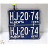 Image 1 : 1970 ALBERTA LICENCE PLATES (2)