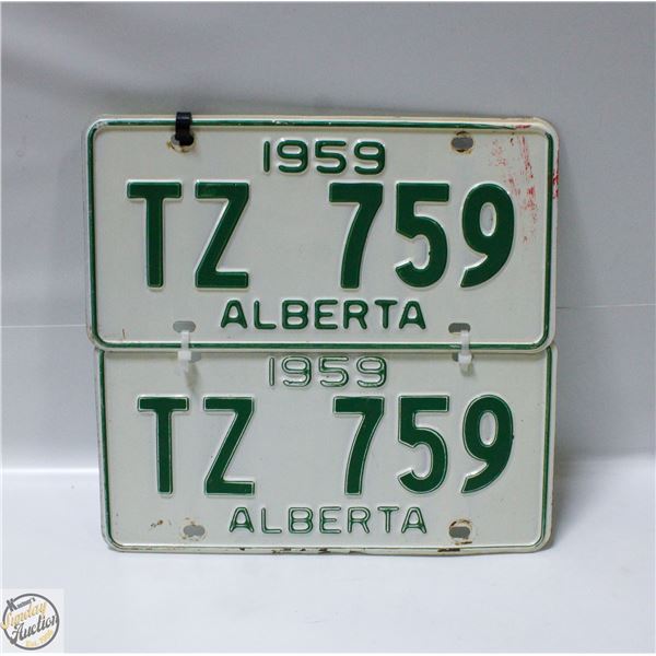 1959 ALBERTA LICENCE PLATES (2)