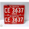 Image 1 : 1960 ALBERTA LICENCE PLATES (2)