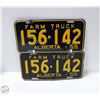 Image 1 : 1955 FARM TRUCK ALBERTA LICENCE PLATES (2)