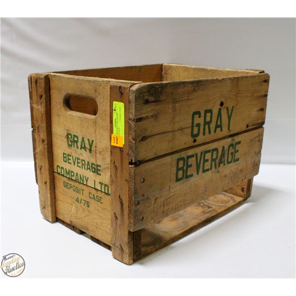 1976 PEPSI GRAY BEVERAGE WOODEN BOX
