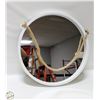 Image 1 : ROUND 18 INCH WHITE WALL MIRROR