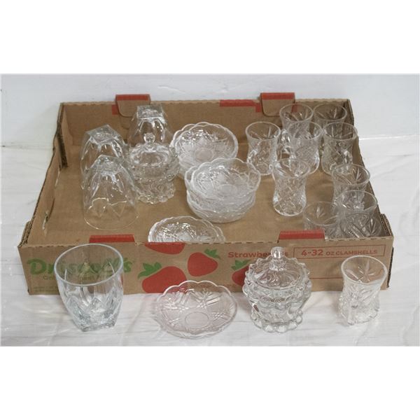 CRYSTAL SERVING GLASSWARE ETC