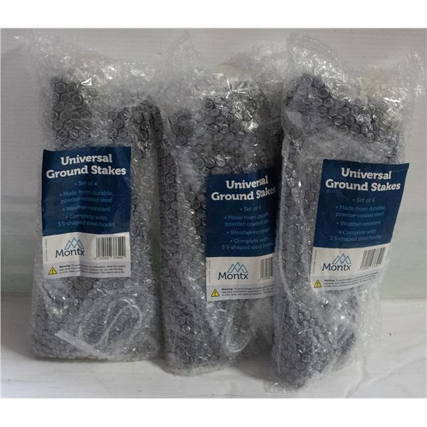 CASE OF 12 BLACK METAL GARDEN STAKES