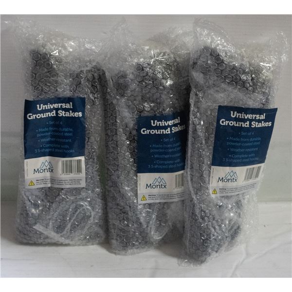 CASE OF 12 BLACK METAL GARDEN STAKES