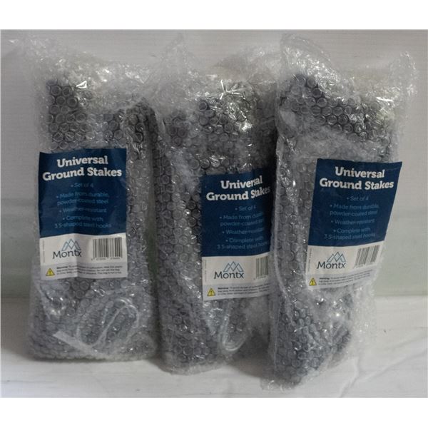 CASE OF 12 BLACK METAL GARDEN STAKES