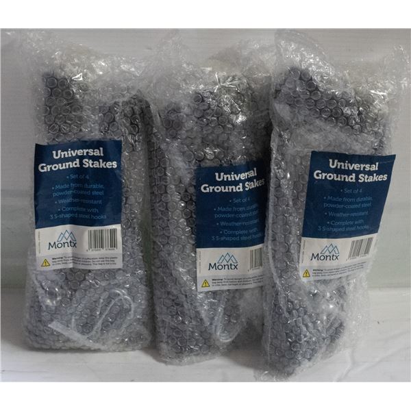 CASE OF 12 BLACK METAL GARDEN STAKES