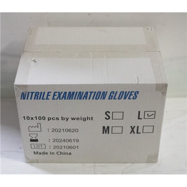 CASE WITH 1000 SIZE LARGE NITRILE EXAM GLOVES