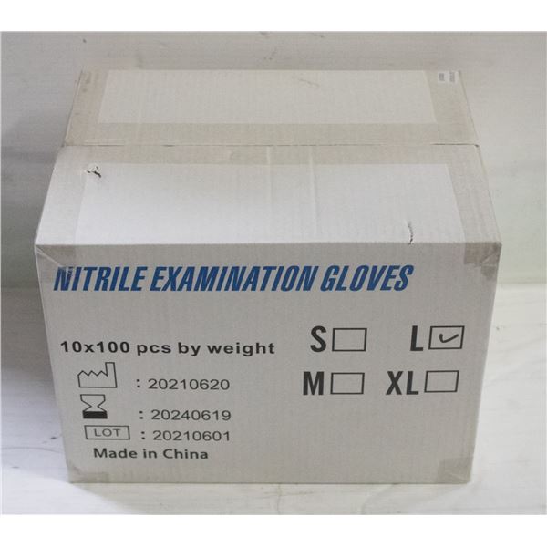 CASE WITH 1000 SIZE LARGE NITRILE EXAM GLOVES