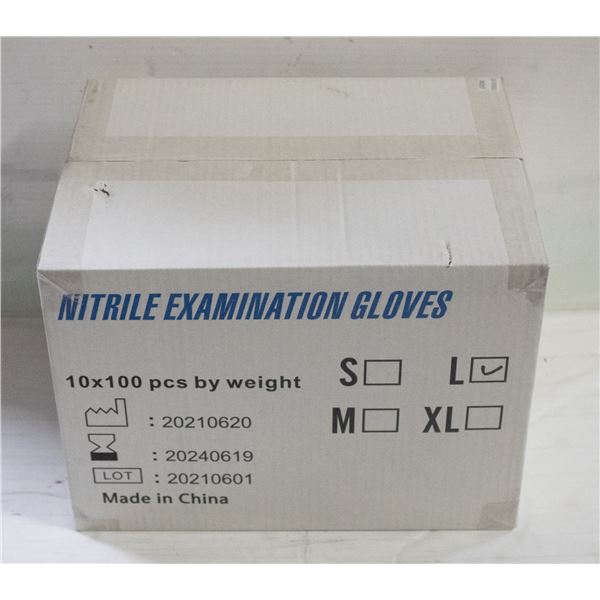 CASE WITH 1000 SIZE LARGE NITRILE EXAM GLOVES