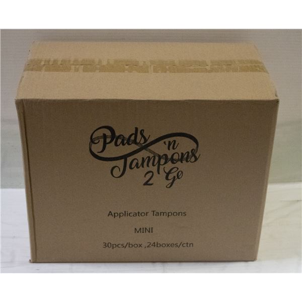 CASE WITH 24 BOXES OF 30 MINI TAMPONS REGULAR