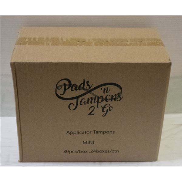 CASE WITH 24 BOXES OF 30 MINI TAMPONS REGULAR