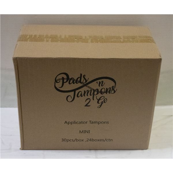 CASE WITH 24 BOXES OF 30 MINI TAMPONS REGULAR
